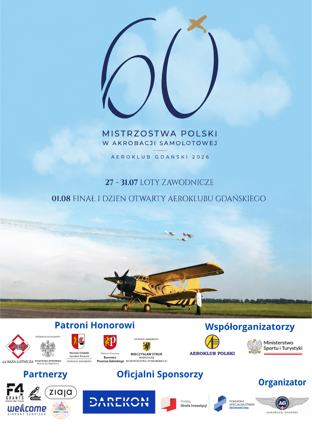 Plakat 60. Mistrzostw Polski w Akrobacji Samolotowej 2026