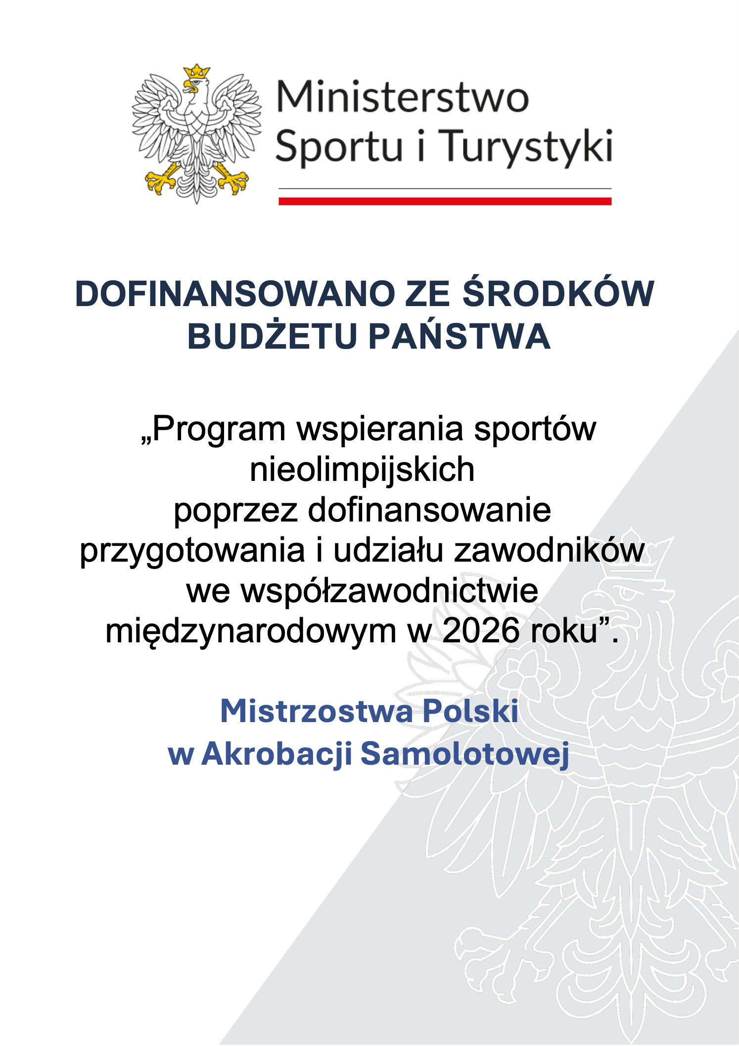 Plakat Ministerstwa Sportu i Turystyki